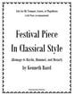 Festival Piece in Classical Style for Trumpet and Piano P.O.D cover